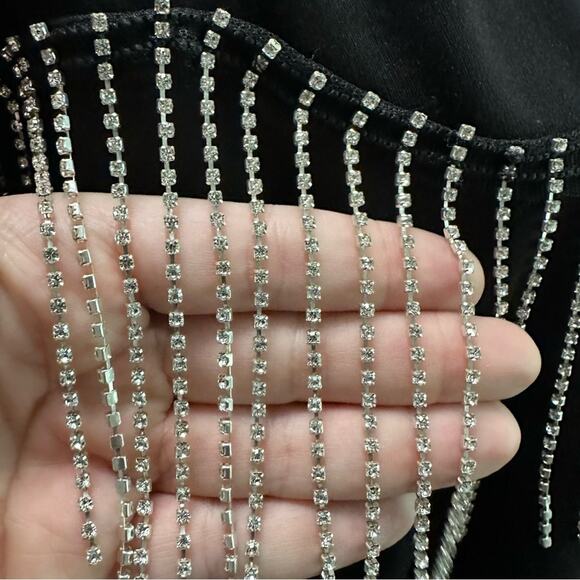 Gianni Bini Fringe Embellished Sweatshirt Top Edgy Country Cowboy Taylor Swift M - Picture 9 of 11